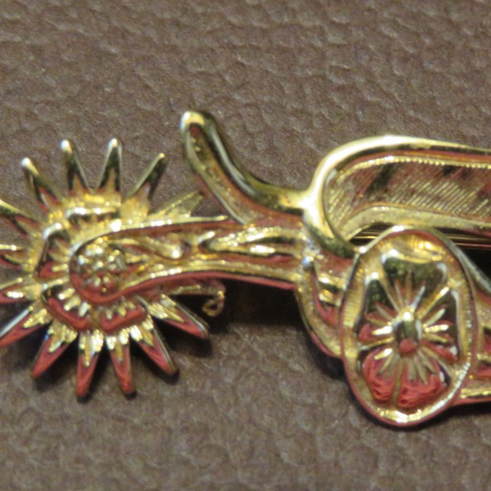 Rare D'Orlan Spur Brooch Western Horse Equine 1.75" x .75" (44J)